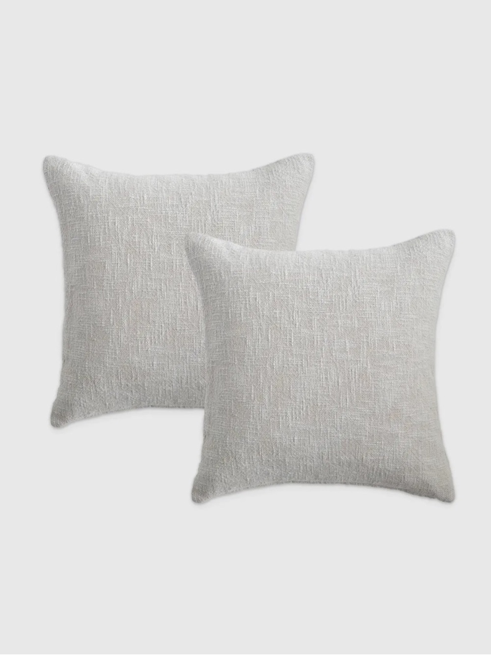 QUINCE Set Of 2 20x20 Cotton Slub Pillow Covers Grey 7422